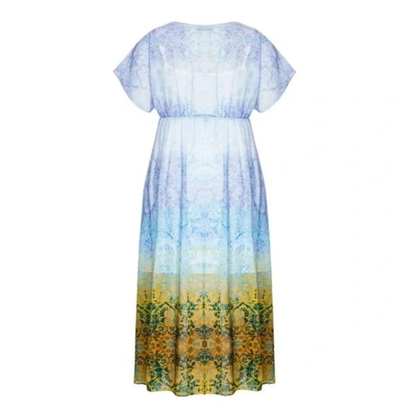 City Chic Shanika Mirror boho Maxi Dress - Sky plus‎ size L 20 - Picture 5 of 11